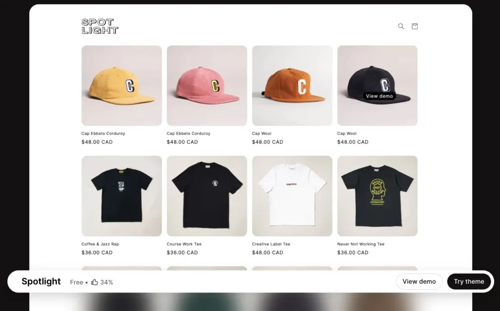 Spotlight shopify theme